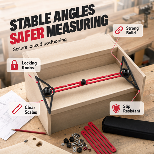 📐🔧 Multi-Function Woodworking Marking Tool Kit – Measure, Lock & Mark