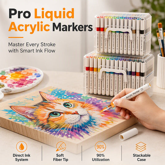 🎨✨ Soft Brush Tip Acrylic Markers – Vibrant Colors for Creative Projects