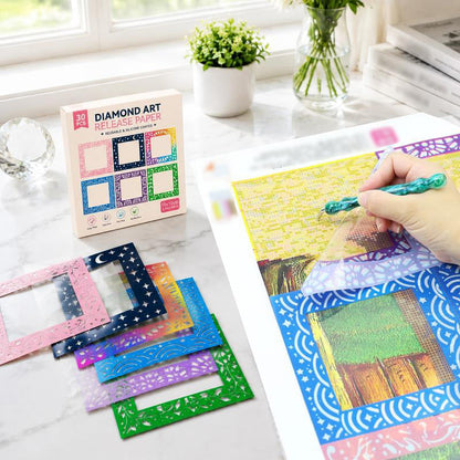 💎✨ PET Release Paper Sheets – 10×10cm Covers for Diamond Painting