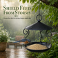 🐦🌿 Hanging Metal Bird Feeder – Covered Tray for Garden & Yard