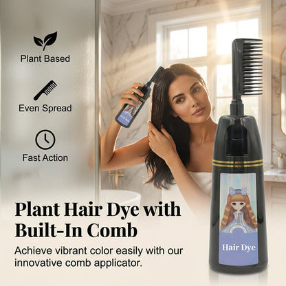 🌿 50% OFF – Plant-Based Hair Dye with Built-In Comb