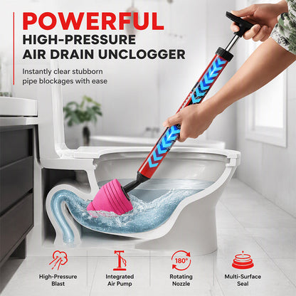 🚽💨 High-Pressure Air Drain Unclogger – Manual Pump for Toilets & Sinks