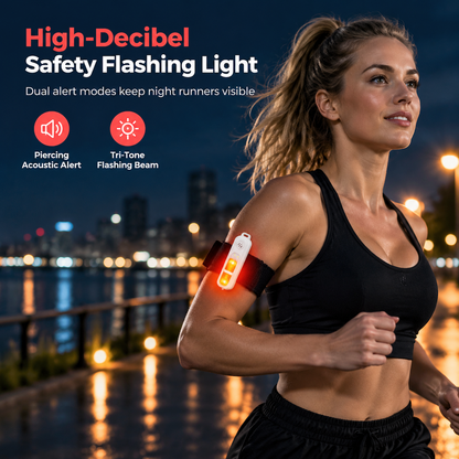 🚨 LED Safety Warning Light with SOS Alarm – Clip-On Running & Cycling Light