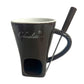 🍫 Ceramic Chocolate & Cheese Fondue Mug – Candle-Warmed Dipping Set