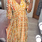 🔥Hot Sale 40% OFF 💞 Bohemian Casual Print V-Neck Long Dress